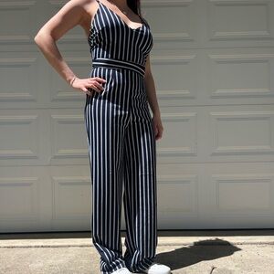 BLVD USA Striped Jumpsuit size small